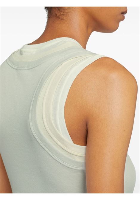 Grey, beige and white layered cotton tank top Jil sander - women JIL SANDER | J40FV0106JTN356961